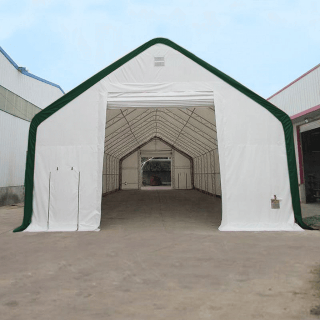 W40'xL80'xH21' Double Truss Storage Shelter, 8' Truss Spacing