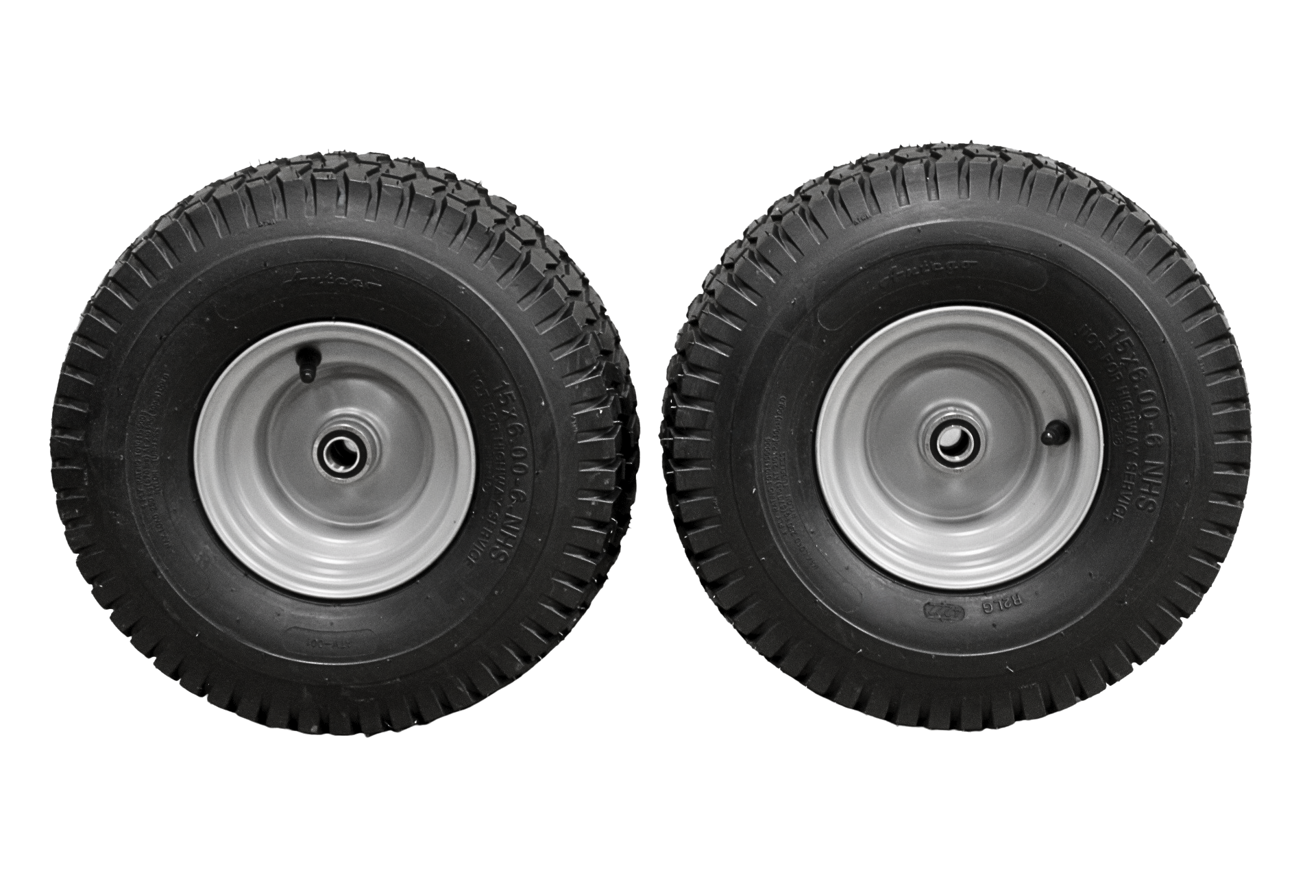 Antego Tire & Wheel (Set of 2) 15x6.00-6 Tire and Wheel Assemblies, ATW-001, 4 Ply Turf Tires, .75" Precision Ball Bearings, Poulan/Husqvarna Mower Front Tires, and Honda Lawn Mower Tires 15x6.00-6